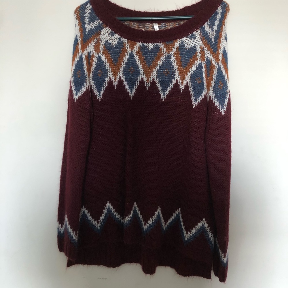 Sweater blue and Burgundy Kate collection sweater